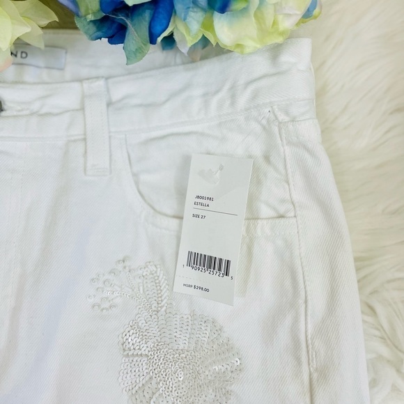 J Brand “Bonny” Embellished Denim White Mini Skirt - Picture 12 of 16